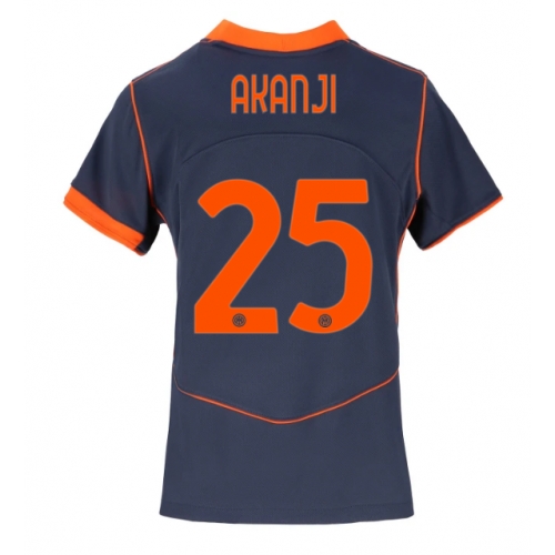 Billige Fotballdrakt Inter Milan Manuel Akanji #25 Replika Tredjedrakt Dame 2025-26 Kortermet Billige Fotballdrakt Inter Milan Manuel Akanji #25 Replika Tredjedrakt Dame 2025-26 Kortermet
